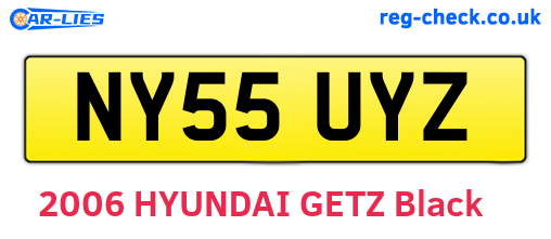 NY55UYZ are the vehicle registration plates.