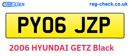PY06JZP are the vehicle registration plates.