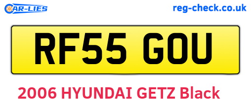 RF55GOU are the vehicle registration plates.