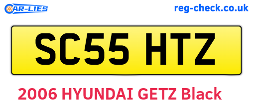 SC55HTZ are the vehicle registration plates.