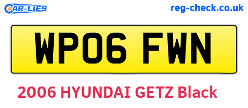 WP06FWN are the vehicle registration plates.