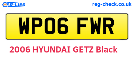 WP06FWR are the vehicle registration plates.
