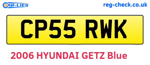 CP55RWK are the vehicle registration plates.