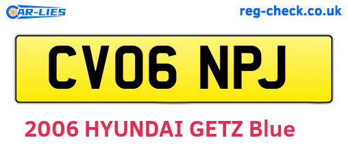 CV06NPJ are the vehicle registration plates.