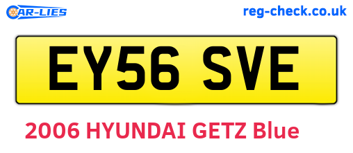 EY56SVE are the vehicle registration plates.