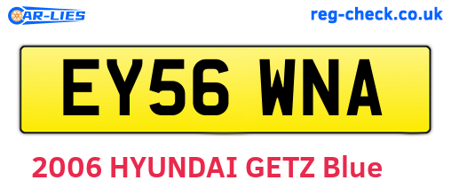 EY56WNA are the vehicle registration plates.