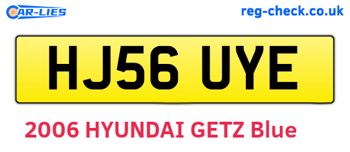 HJ56UYE are the vehicle registration plates.