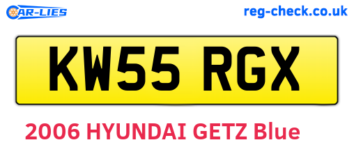 KW55RGX are the vehicle registration plates.