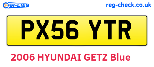 PX56YTR are the vehicle registration plates.
