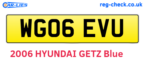 WG06EVU are the vehicle registration plates.