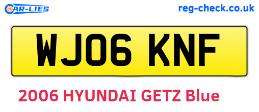 WJ06KNF are the vehicle registration plates.