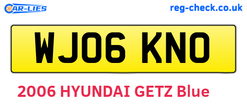 WJ06KNO are the vehicle registration plates.