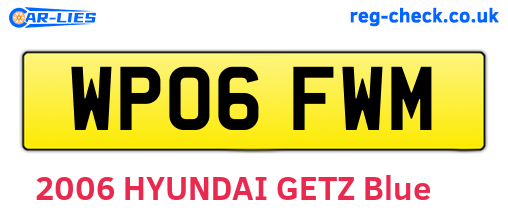 WP06FWM are the vehicle registration plates.