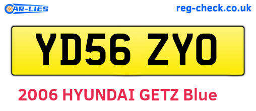 YD56ZYO are the vehicle registration plates.