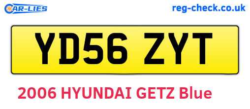 YD56ZYT are the vehicle registration plates.