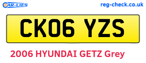 CK06YZS are the vehicle registration plates.