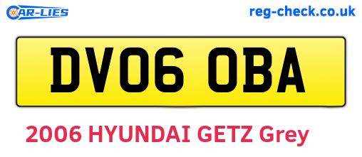 DV06OBA are the vehicle registration plates.