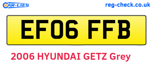 EF06FFB are the vehicle registration plates.