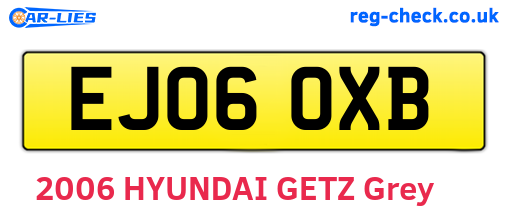 EJ06OXB are the vehicle registration plates.