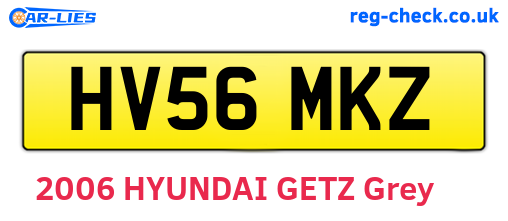 HV56MKZ are the vehicle registration plates.