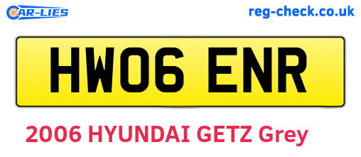 HW06ENR are the vehicle registration plates.