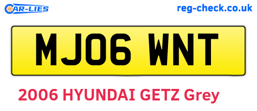 MJ06WNT are the vehicle registration plates.