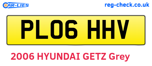 PL06HHV are the vehicle registration plates.