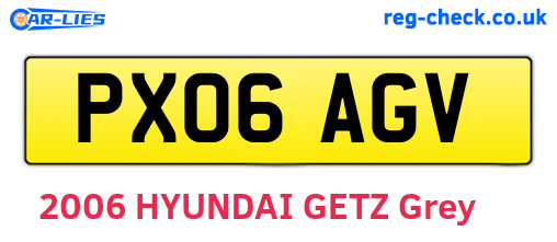 PX06AGV are the vehicle registration plates.