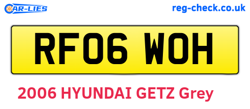 RF06WOH are the vehicle registration plates.