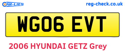 WG06EVT are the vehicle registration plates.