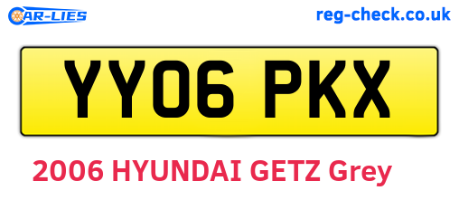 YY06PKX are the vehicle registration plates.