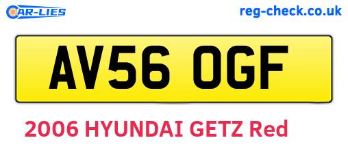 AV56OGF are the vehicle registration plates.