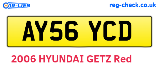 AY56YCD are the vehicle registration plates.