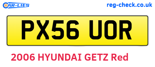 PX56UOR are the vehicle registration plates.