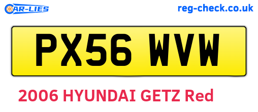 PX56WVW are the vehicle registration plates.