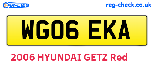 WG06EKA are the vehicle registration plates.