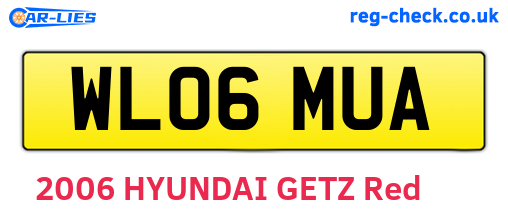 WL06MUA are the vehicle registration plates.