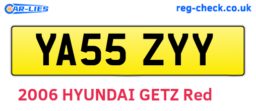 YA55ZYY are the vehicle registration plates.