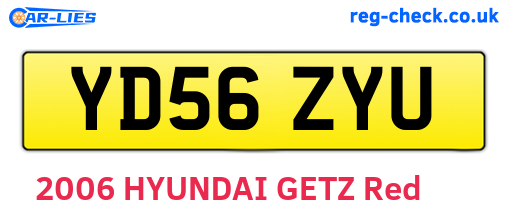 YD56ZYU are the vehicle registration plates.