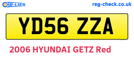 YD56ZZA are the vehicle registration plates.