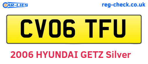 CV06TFU are the vehicle registration plates.
