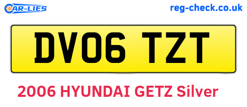 DV06TZT are the vehicle registration plates.