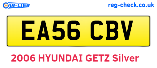 EA56CBV are the vehicle registration plates.