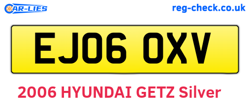 EJ06OXV are the vehicle registration plates.