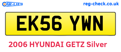 EK56YWN are the vehicle registration plates.