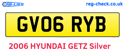 GV06RYB are the vehicle registration plates.