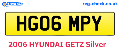 HG06MPY are the vehicle registration plates.