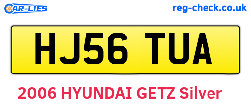 HJ56TUA are the vehicle registration plates.