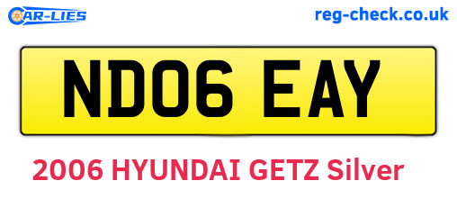 ND06EAY are the vehicle registration plates.