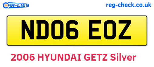 ND06EOZ are the vehicle registration plates.